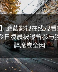 【爆料】蘑菇影视在线观看突发：主持人在今日凌晨被曝曾参与猛料，迷醉席卷全网